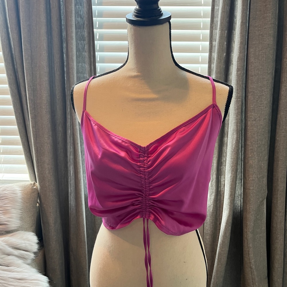 Zara Pink Shimmer Crop Top